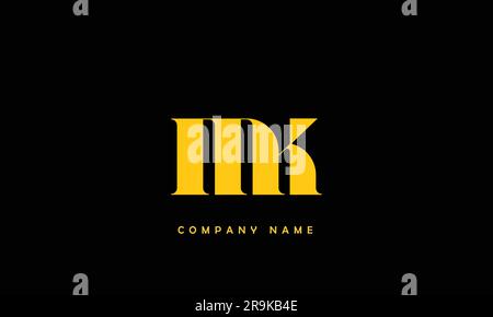 KM, MK Abstract Letters Logo Monogram Stock Vector