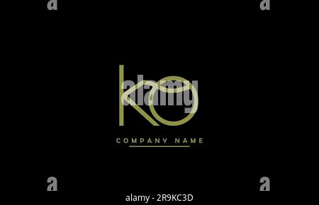 KO, OK Abstract Letters Logo Monogram Stock Vector