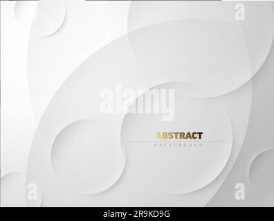 Abstract background made from relief white circles with place for your text. Nice fresh cool light gray background for banner flyer header or social m Stock Vector
