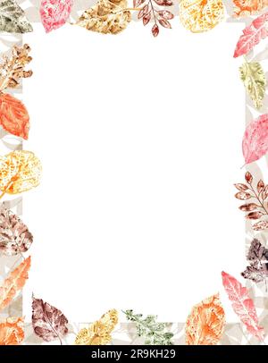 Imprint of fall oak leaf isolated on white background. Botanical ...