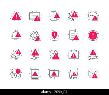 Warning icons color set Stock Vector
