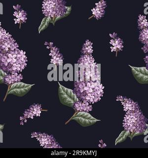 Seamless pattern with lilacs. Vector Stock Vector Image & Art - Alamy