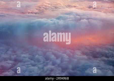Clouds over Pacific Ocean at sunset. Stock Photo