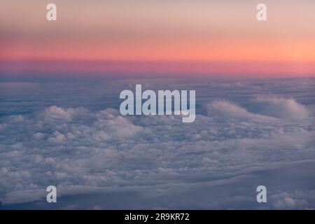 Clouds over Pacific Ocean at sunset. Stock Photo