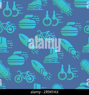 Colored seamless pattern background with sport icons Vector Stock Vector