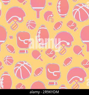 Colored seamless pattern background with sport icons Vector Stock Vector
