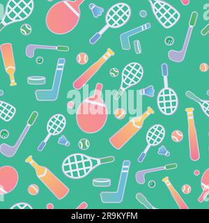 Colored seamless pattern background with sport icons Vector Stock Vector