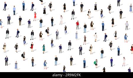 Communication crowd and multiethnic people on a dark background ...