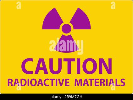 Caution Radioactive Material On White Background Stock Vector