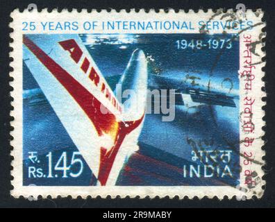 INDIA - CIRCA 1973: stamp printed by India, shows plane, circa 1973 Stock Photo