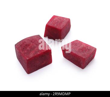 Pieces of fresh beet on white background Stock Photo