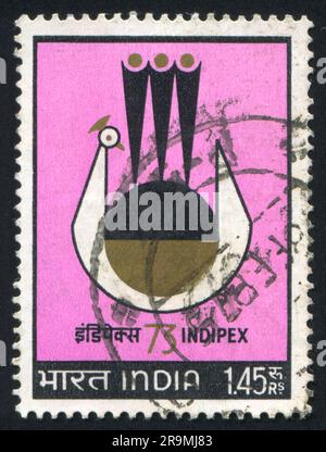 INDIA - CIRCA 1973: stamp printed by India, shows INDIPEX 73 Emblem, circa 1973 Stock Photo