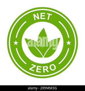 net zero carbon footprint icon vector emissions free  no atmosphere pollution CO2 neutral stamp for graphic design, logo, website, social media, mobil Stock Vector