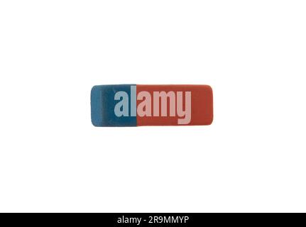 Eraser isolated on white, top view, School supply Stock Photo