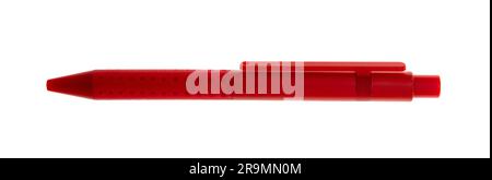 Red pen isolated on white, Office and school stationery Stock Photo