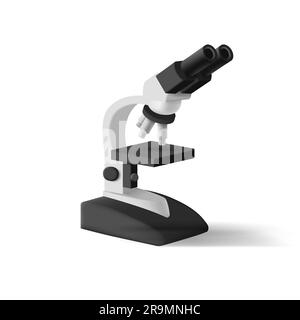 3d Vector Realistic Microscope illustration, pharmaceutical, Science and Education equipment, isolated icon Stock Vector