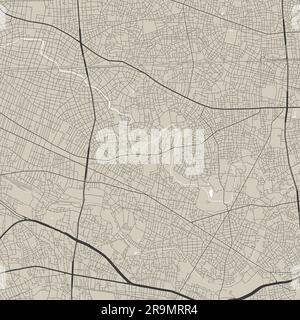 Vector map of Suginami, Japan. Urban city road map poster illustration. Suginami map art. Stock Vector