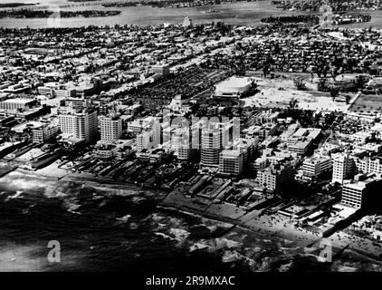 geography / travel historic, USA, cities and communities, Miami Beach, Florida, overview, aeroview, ADDITIONAL-RIGHTS-CLEARANCE-INFO-NOT-AVAILABLE Stock Photo