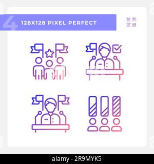 Illustration of various gradient voting icons Stock Vector