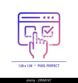 Pixel perfect gradient electronic voting icon Stock Vector