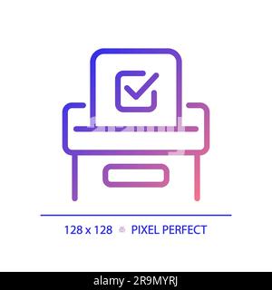 2D Pixel perfect gradient voting icon with checkmark Stock Vector