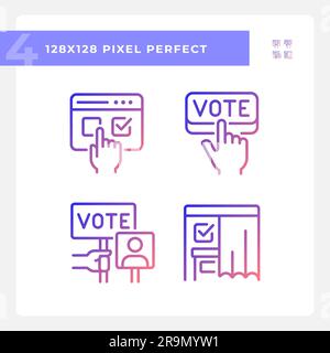 2D pixel perfect gradient voting icons Stock Vector