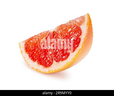 Cut grapefruit placed on a white background. Stock Photo