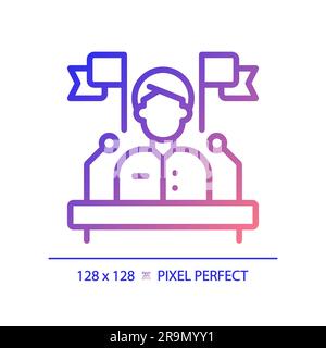 Pixel perfect gradient election candidate Stock Vector