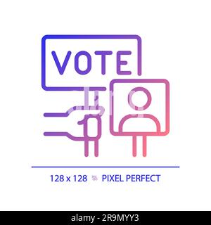 Pixel perfect gradient hand voting icon Stock Vector