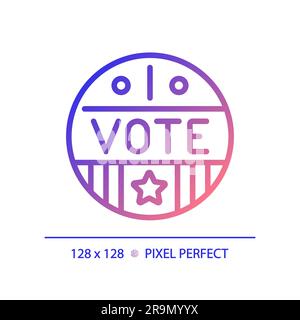 Pixel perfect gradient icon with vote text Stock Vector