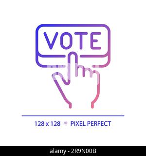 Pixel perfect gradient hand voting icon Stock Vector