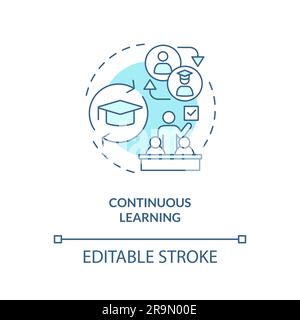 Continuous learning turquoise concept icon Stock Vector