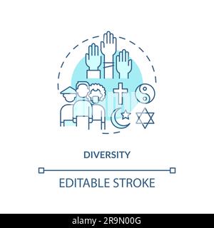 Diversity turquoise concept icon Stock Vector