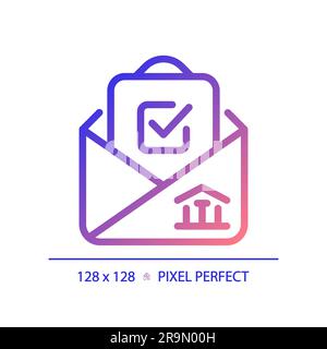 Pixel perfect gradient icon with checkmark and envelope Stock Vector