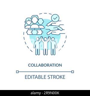 Collaboration turquoise concept icon Stock Vector