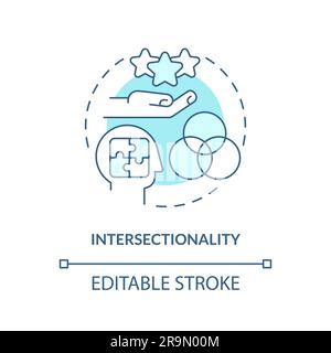 Intersectionality turquoise concept icon Stock Vector
