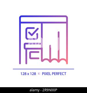 Pixel perfect gradient voting booth icon Stock Vector