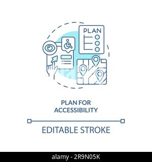 Plan for accessibility turquoise concept icon Stock Vector
