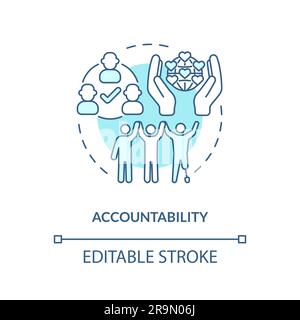 Accountability turquoise concept icon Stock Vector