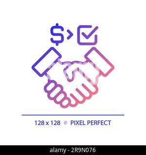 Pixel perfect gradient partnership icon Stock Vector