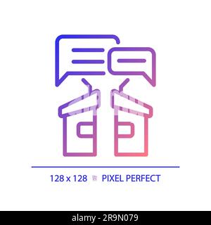Pixel perfect dialog icons with voting concept Stock Vector