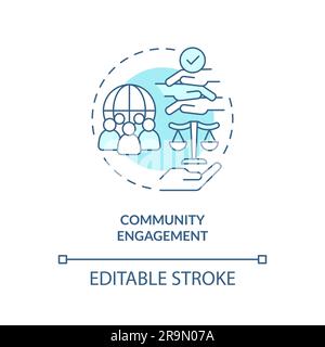 Community engagement turquoise concept icon Stock Vector