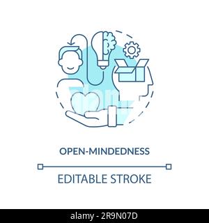 Open mindedness turquoise concept icon Stock Vector