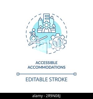 Accessible accommodations turquoise concept icon Stock Vector