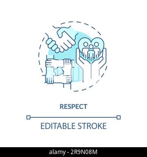 Respect turquoise concept icon Stock Vector