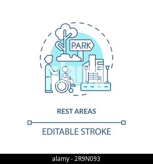 Rest areas turquoise concept icon Stock Vector