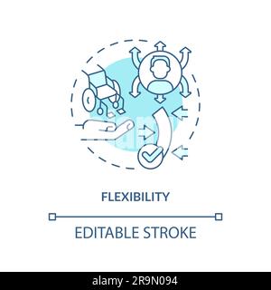 Flexibility turquoise concept icon Stock Vector