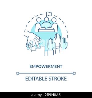 Empowerment turquoise concept icon Stock Vector