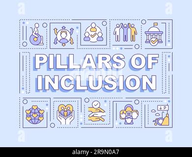 Pillars of inclusion word concepts light blue banner Stock Vector