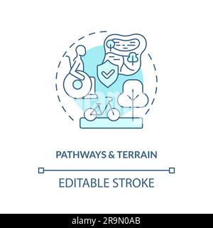 Pathways and terrain turquoise concept icon Stock Vector